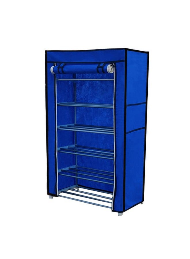 ROBMOB® Multipurpose 6 Tiers Shoe Rack with Dustproof Zip Cover, Multiuse Wide Space Storage Rack (Dark Blue, Metal) - Image 3