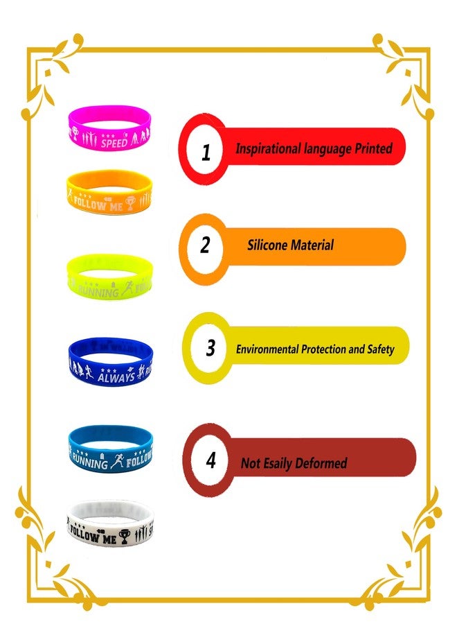ATSMOICY 36 PCS Running Party Silicone Wristband Bracelets-Marathon Cross Country Run Running-Sport Festival Party Favors Supplies for Birthday School Prizes - Image 5