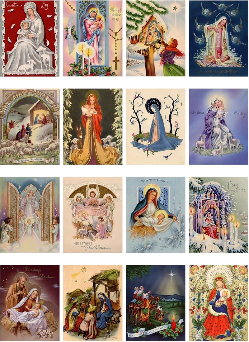 Flonz Decoupage Paper Pack (35 Sheets 6"x8") Jesus Born on This Day Christmas Vintage Styled Christmas Pictures Cards for Decoupage, Craft and Scrapbooking - Image 2
