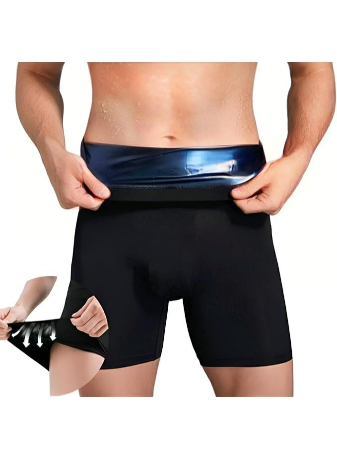 Men’s Sauna Sweat Shorts – High Waist Compression Yoga Pants for Weight Loss, Tummy Control & Workout Training S/M-SIZE - Image 1