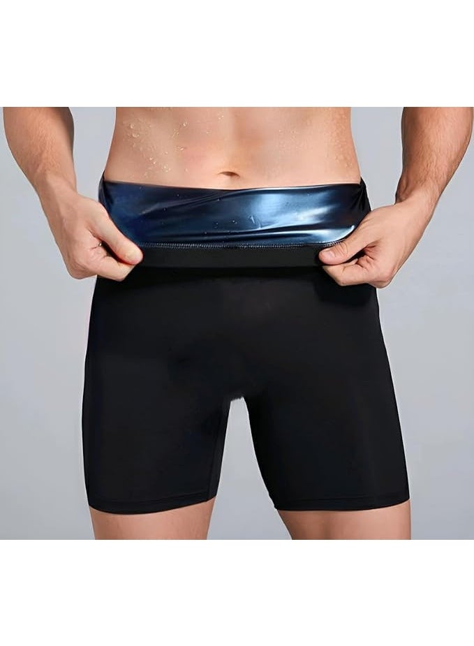 Men’s Sauna Sweat Shorts – High Waist Compression Yoga Pants for Weight Loss, Tummy Control & Workout Training S/M-SIZE - Image 3