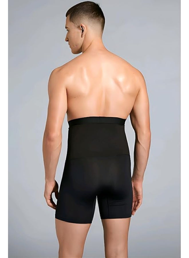 Men’s Sauna Sweat Shorts – High Waist Compression Yoga Pants for Weight Loss, Tummy Control & Workout Training S/M-SIZE - Image 4