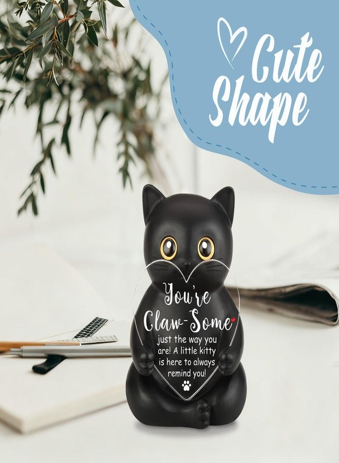 VYNWPDFLI Self-Acceptance Black Cat Resin Statue, Affirmation Gift for Coworker, Positivity Reminder for Cat Lovers, Encouraging Desk Figure for Home or Office, LSS49 - Image 5
