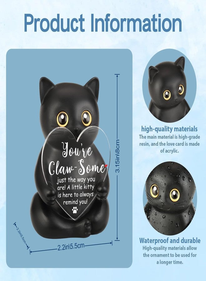 VYNWPDFLI Self-Acceptance Black Cat Resin Statue, Affirmation Gift for Coworker, Positivity Reminder for Cat Lovers, Encouraging Desk Figure for Home or Office, LSS49 - Image 2
