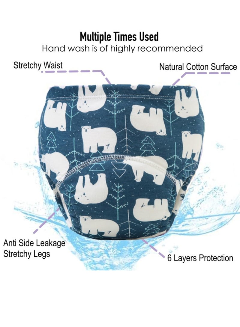 أنمي 7 قطعة الطفل قعادة التدريب السراويل للفتيات والفتيان ، تنفس 6-طبقة القطن التدريب الملابس الداخلية ، ماصة التعلم السراويل (الفتيان ، حجم 110) - Image 4