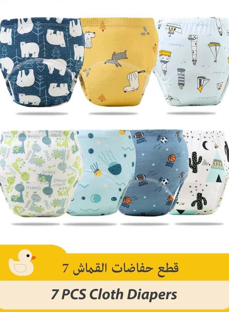 أنمي 7 قطعة الطفل قعادة التدريب السراويل للفتيات والفتيان ، تنفس 6-طبقة القطن التدريب الملابس الداخلية ، ماصة التعلم السراويل (الفتيان ، حجم 110) - Image 1