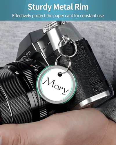 Uniclife 50 Pcs Key Tags 1 Inch White Paper Labels Writable Round Plastic Key Chain Tags with Split Rings Sturdy Lightweight Item Identifiers - Image 5