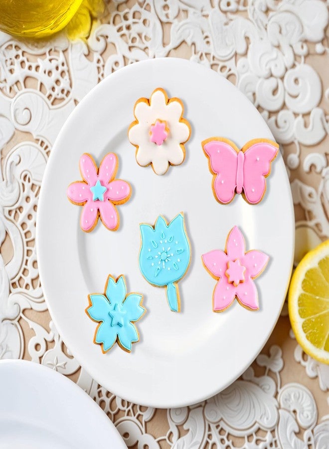 WJIAAA Flower Cookie Cutter Set,6Pcs Flower Shaped Cookie Cutter Baking Cutters Baking Bakeware for Holiday Birthday Party Decoration Daisy Butterfly - Image 3