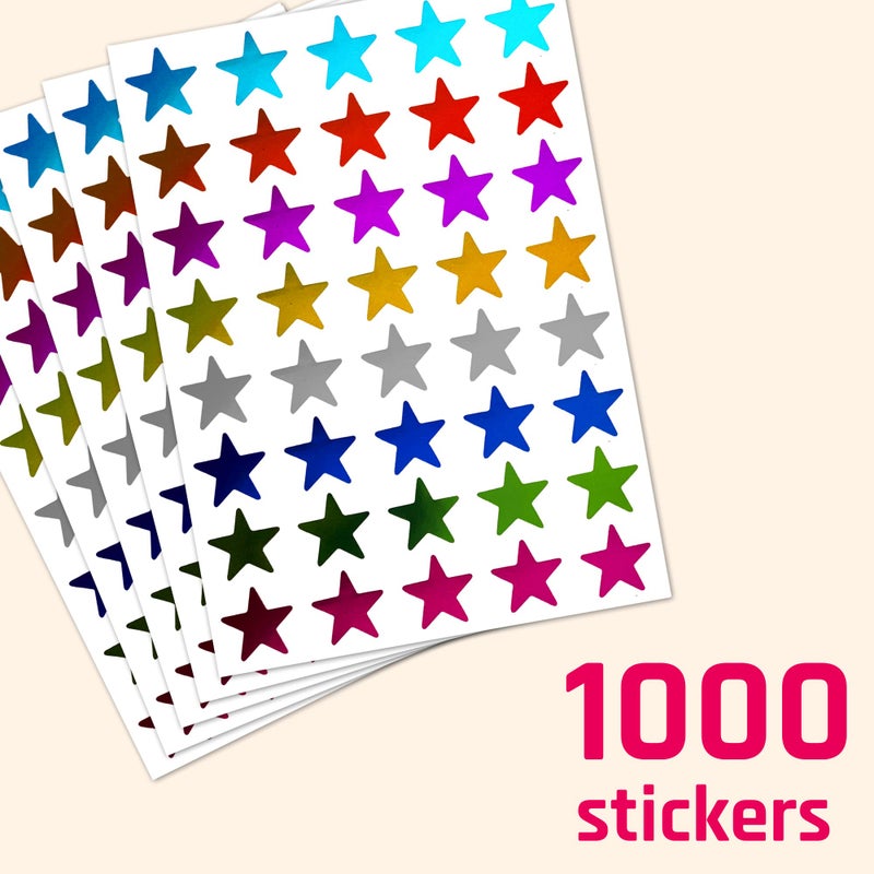 TownStix 8 ألوان، عبوة 1000، ملصقات نجوم معدنية لامعة، قطر 0.6" - Image 4