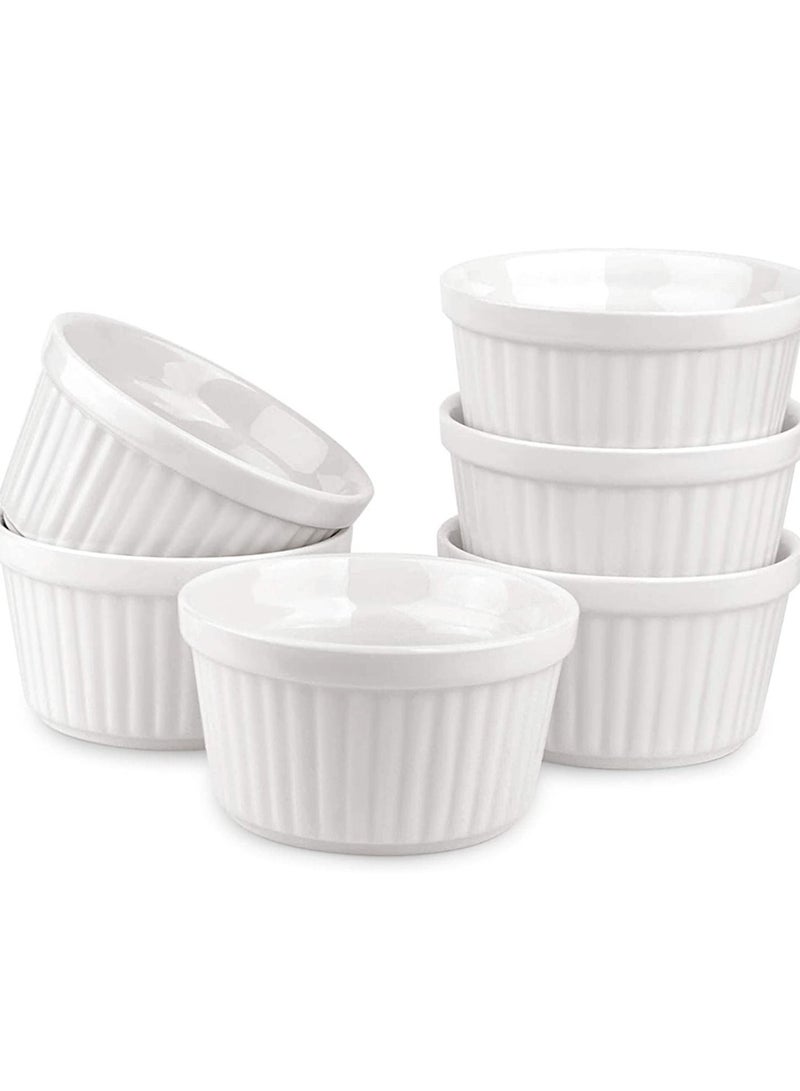 6-Piece Ramekin White 9x9x5cm