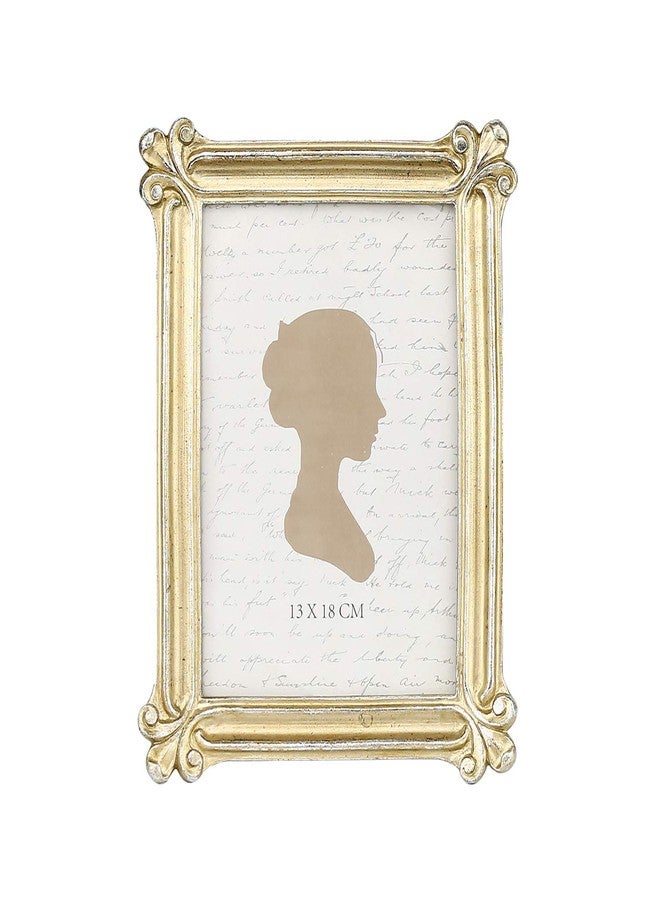 Sunlit إطار صور عتيق مضاء بأشعة الشمس، مقاس 5×7 بوصة، إطارات صور فاخرة عتيقة بواجهة زجاجية، لعرض الصور، أو تعليقها على سطح الطاولة أو الحائط، أفكار هدايا، ذهبي وفضي - Image 1