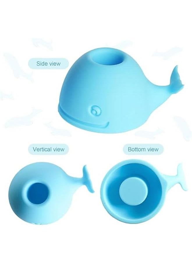Generic 2-Pack Mini Silicone Whale Tooth Brush Organizers for Bathroom Countertop, Cute Baby Blue Holder  - Image 3