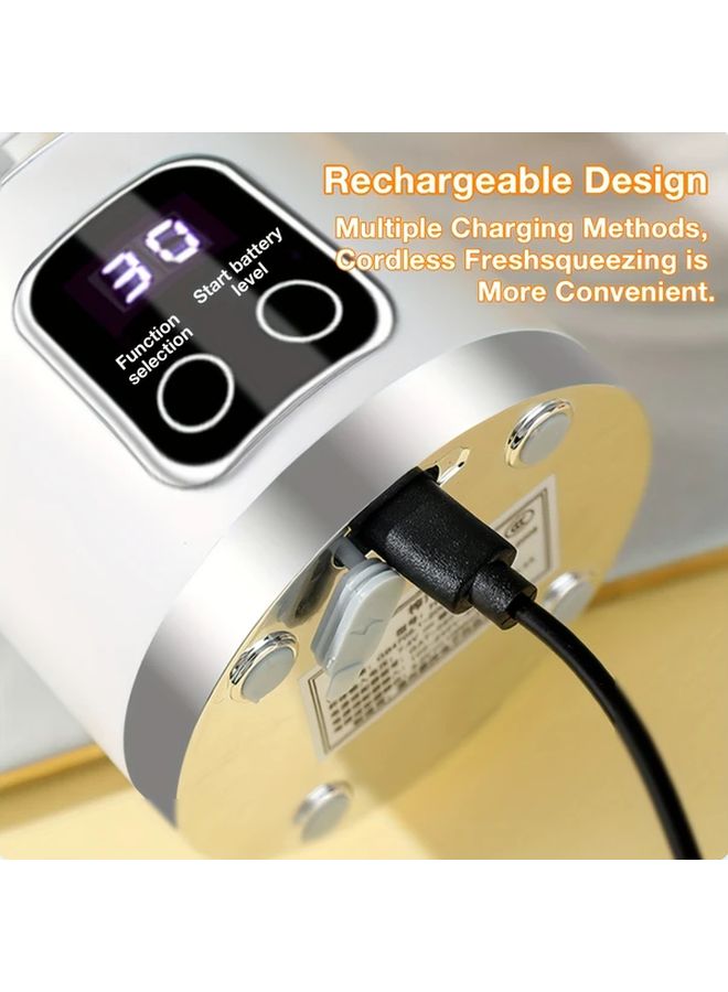 Portable Electric Juice Cup High Capacity Multifunctional Blender for Smoothie and Food Preparation USB Charging Suitable for Home Office Outdoor Travel and More White - Image 4