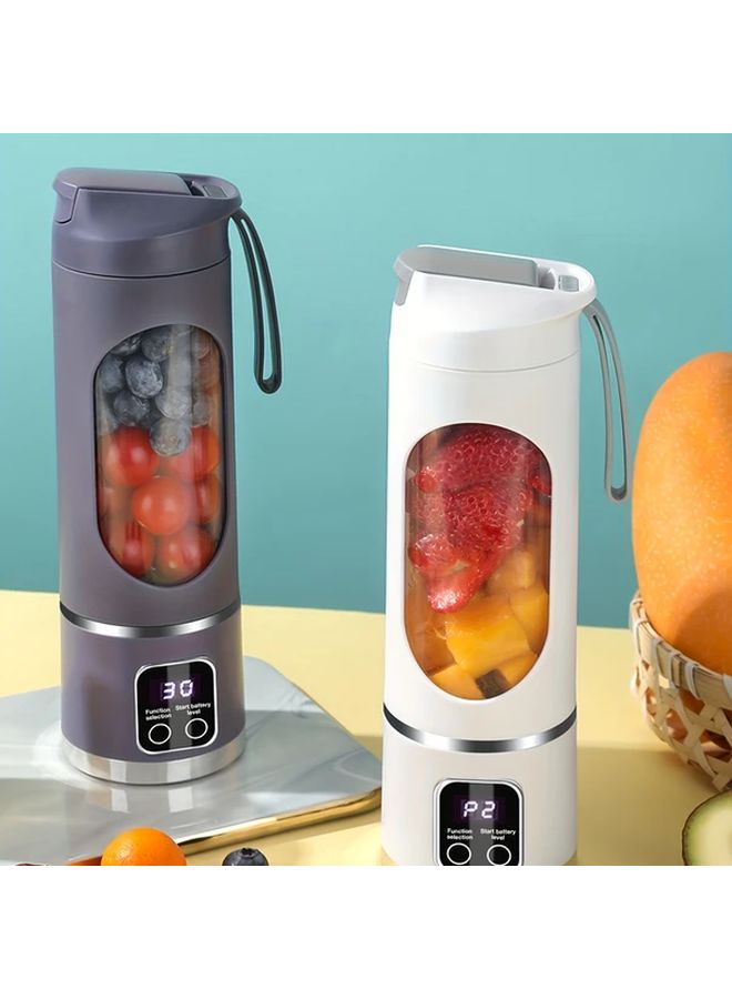 Portable Electric Juice Cup High Capacity Multifunctional Blender for Smoothie and Food Preparation USB Charging Suitable for Home Office Outdoor Travel and More White - Image 5