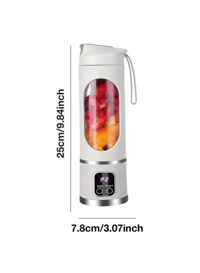 Portable Electric Juice Cup High Capacity Multifunctional Blender for Smoothie and Food Preparation USB Charging Suitable for Home Office Outdoor Travel and More White - Image 2