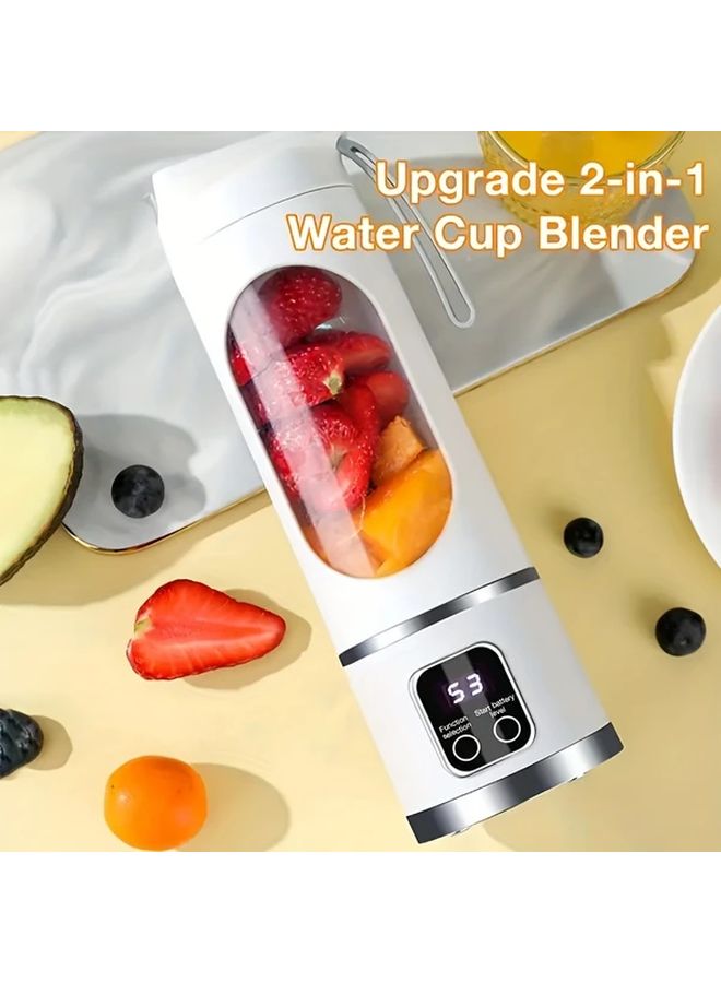 Portable Electric Juice Cup High Capacity Multifunctional Blender for Smoothie and Food Preparation USB Charging Suitable for Home Office Outdoor Travel and More White - Image 1