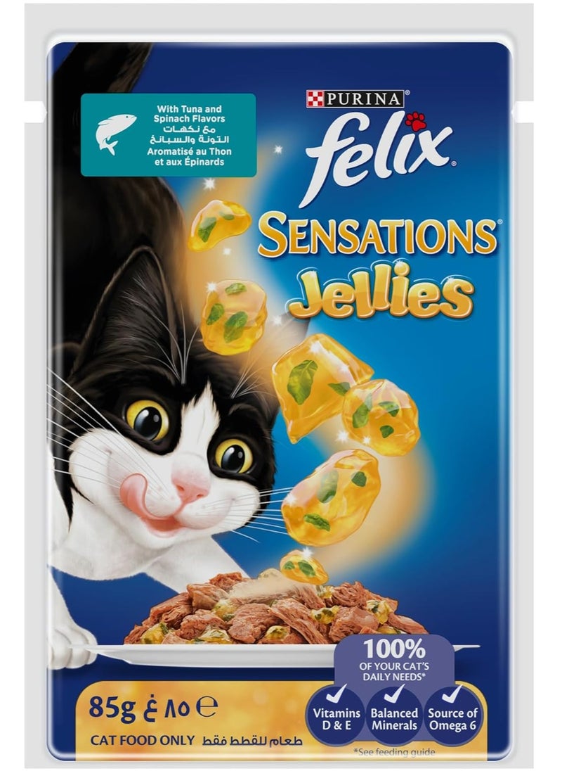 PURINA - Felix Sensations Jellies With Chicken And Spinach Wet Cat Food 85 G - Image 1