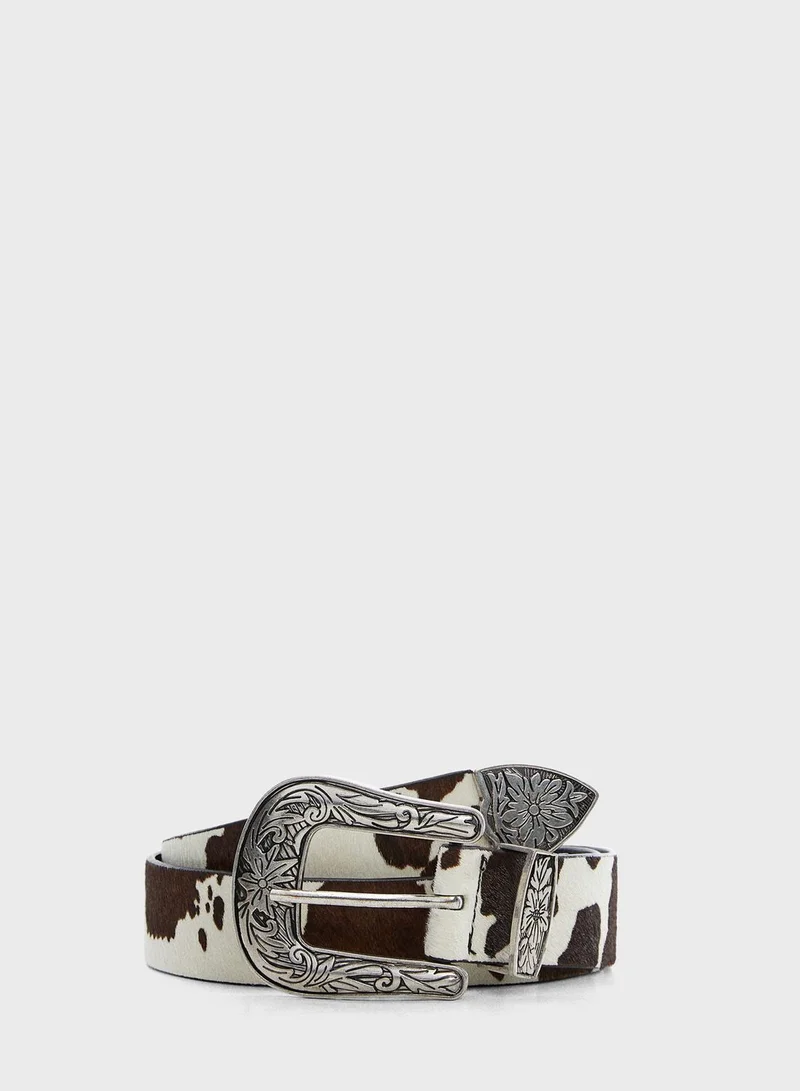 MANGO Cow Allocated Hole Belts