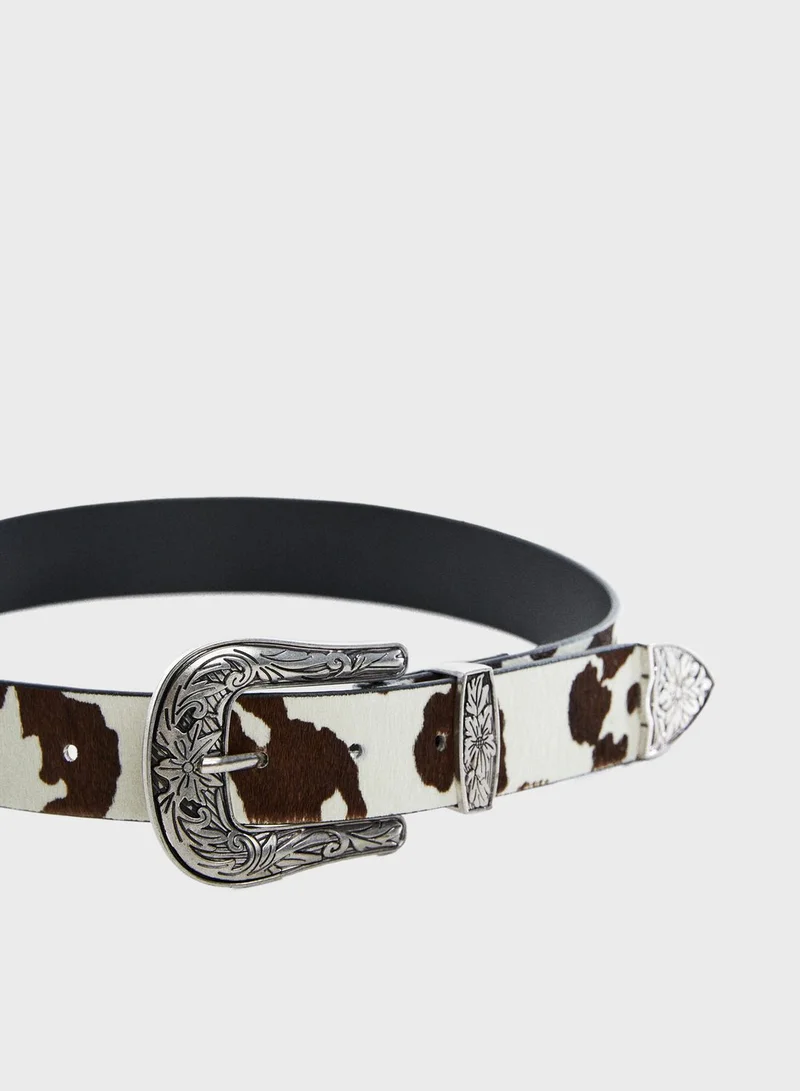 MANGO Cow Allocated Hole Belts
