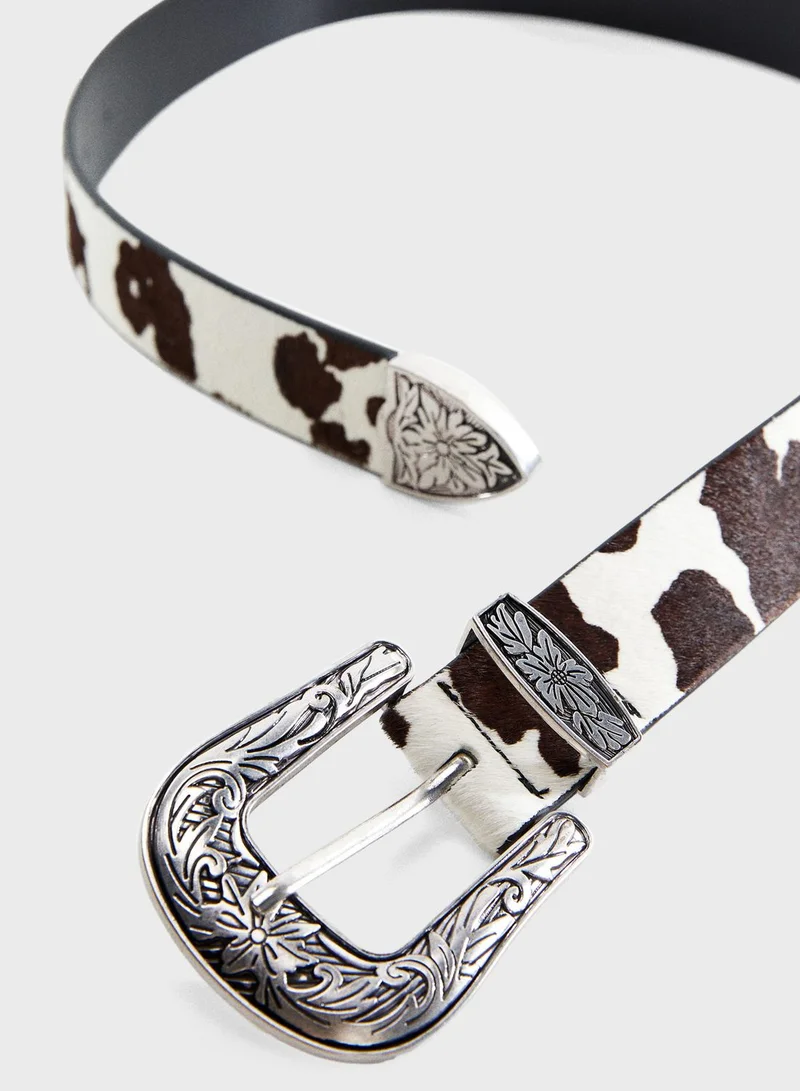 MANGO Cow Allocated Hole Belts
