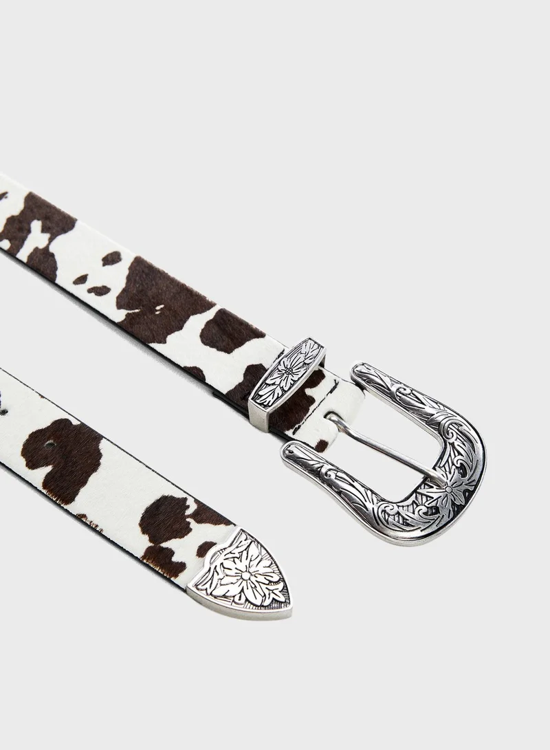 MANGO Cow Allocated Hole Belts