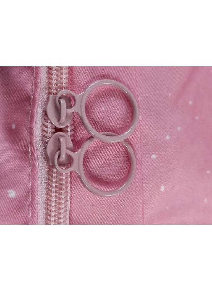 Generic Large Portable Waterproof Storage Bag with Zippers, Heavy Duty Thick Oxford Fabric Organizer Bag Perfect for Sleeping Bags, Comforters, Blankets and Festive Decorations (68x49x23cm) (Stars (Pink))  - Image 2