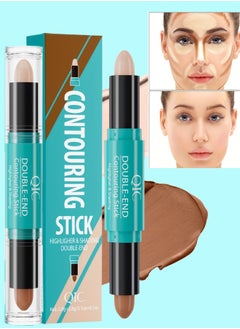 QIC 2 in1 Contouring Stick Highlighting Contour Highlighter Makeup Stick Double ended Eye Concealer Stick Facial Highlighter Makeup Mineral Contour Concealer Smooth Cream Bronzer Stick Shading Stick 02  - Image 1