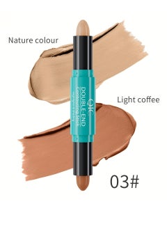 QIC 2 in1 Contouring Stick Highlighting Contour Highlighter Makeup Stick Double ended Eye Concealer Stick Facial Highlighter Makeup Mineral Contour Concealer Smooth Cream Bronzer Stick Shading Stick 02  - Image 2