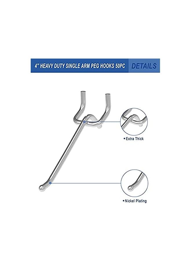 PROMASS promass Pegboard Hooks, promass Peg Hooks Super Heavy Duty Metal Shelving Hooks with Ball Assortment Sturdy Fits 1/4" Pegboard Garage Storage Organizer 10Packs 4 inch  - Image 3