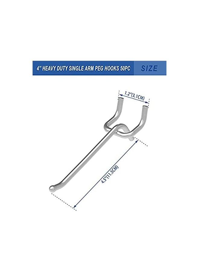 PROMASS promass Pegboard Hooks, promass Peg Hooks Super Heavy Duty Metal Shelving Hooks with Ball Assortment Sturdy Fits 1/4" Pegboard Garage Storage Organizer 10Packs 4 inch  - Image 2