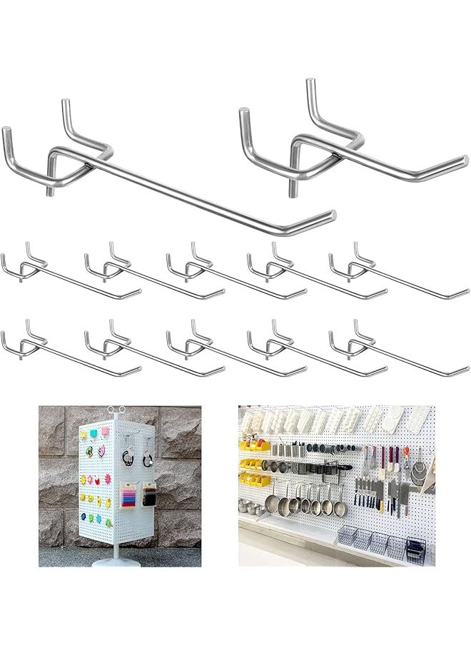 PROMASS promass Pegboard Hooks, promass Peg Hooks Super Heavy Duty Metal Shelving Hooks with Ball Assortment Sturdy Fits 1/4" Pegboard Garage Storage Organizer 10Packs 4 inch  - Image 1