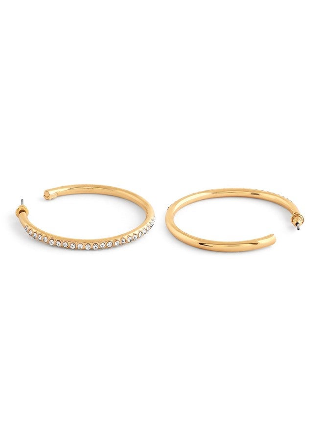 Zaveri Pearls أقراط حلقية عصرية مميزة من زافيري بيرلز مطلية بالذهب ومرصعة بألماس نمساوي براق للنساء - ZPFK17211 - Image 5