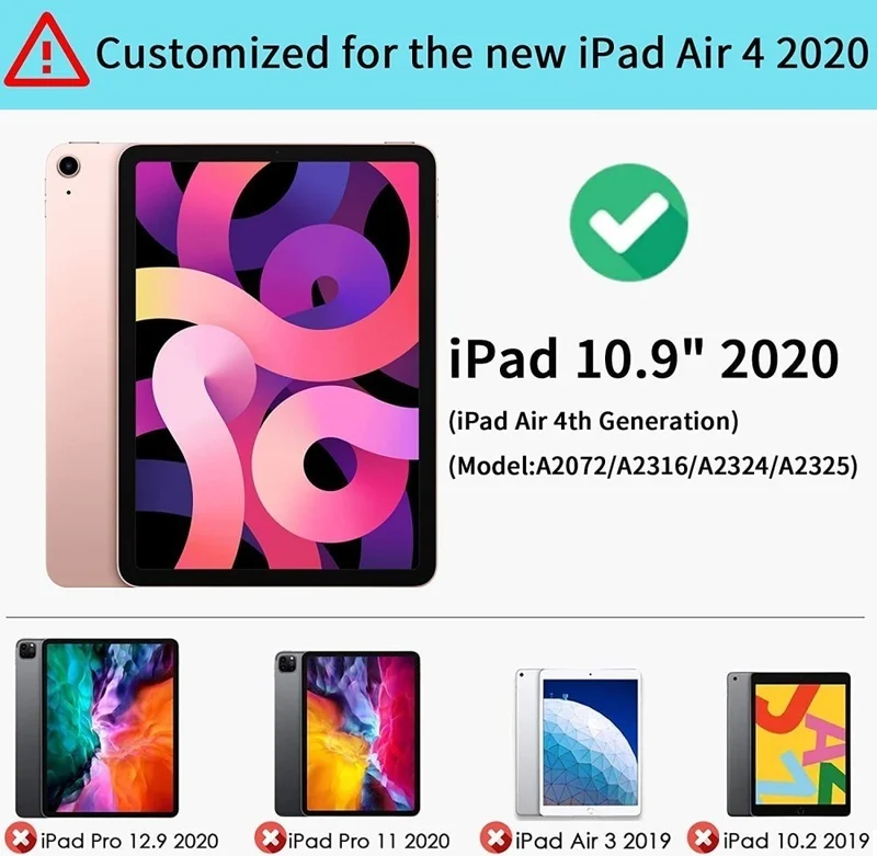 ESR Apple iPad 7th Generation Case 10.2 2019 A2197/98 A2200 Series Horizontal Stand Hard P.c Back Cover Basic Smart Case with Sleep Mode