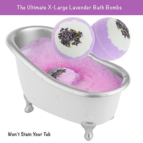 LOVERY Bath Gift Basket Set for Women: Relaxing at Home Spa Kit Scented - Lavender and Jasmine with Large Bath Bombs, Salts, Shower Gel, Body Butter Lotion, Bath Oil, Bubble Bath, Loofah & More - Image 3