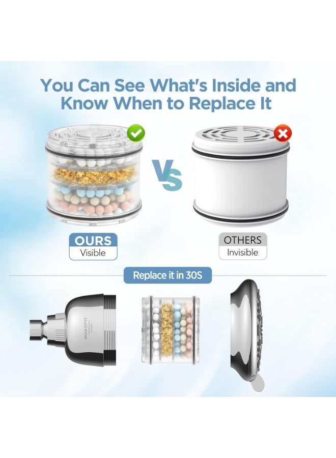 Bukela Filtered Shower Head - High Pressure Shower Head with Filter for Hard Water Softener - 7 Settings Bathroom Rain Showerhead to Remove Chlorine and Heavy Metals (Chrome) - Image 4