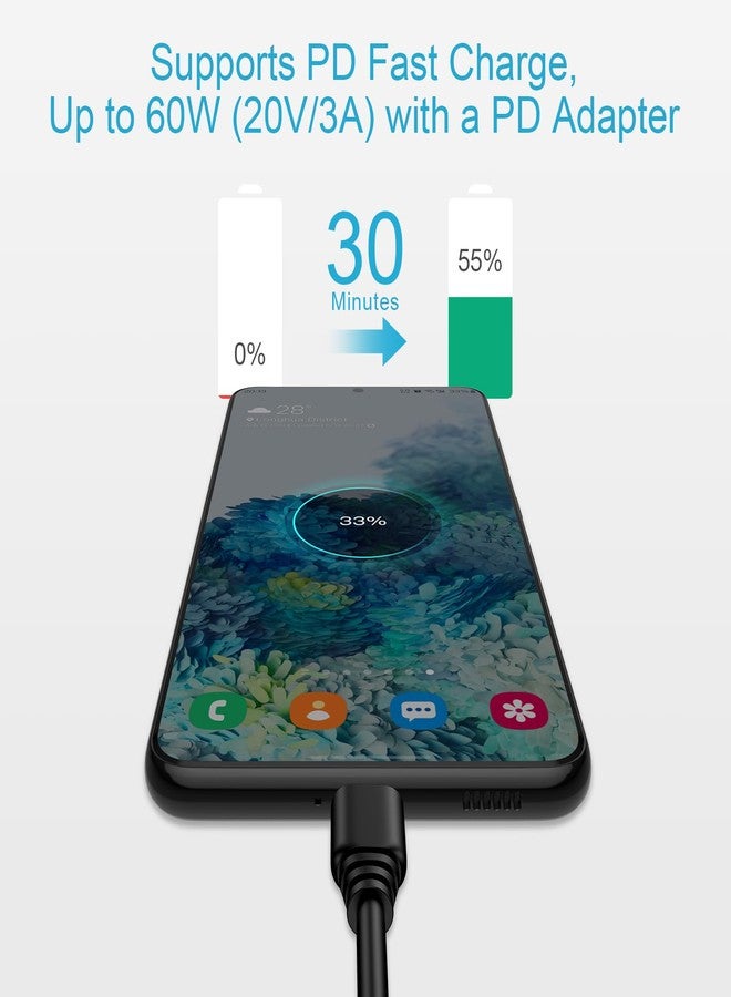 FiveBox 1Pack (6ft) Samsung Super Fast Charging Cable for Samsung Galaxy Z Fold 7 6 Flip 7 FE 6 S25 Edge S24 Ultra Plus S23 S22 S21+ S20 FE 5G, Laptop, Tablet, iPhone 15 Plus, 60W USB C to C Cable Cord - Image 2