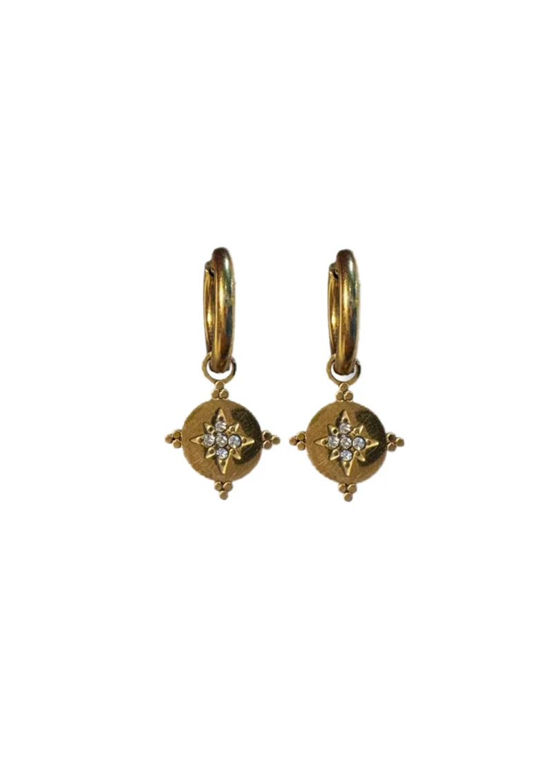 Earrings gold w/stones