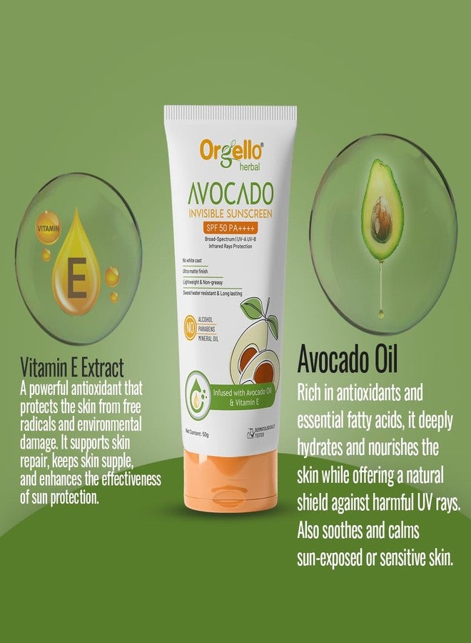 Orgello Avocado Invisible Sunscreen SPF 50 PA++++ | Broad-Spectrum UV-A & UV-B… - Image 2