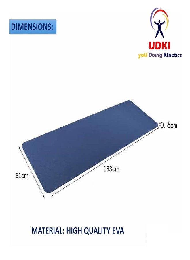 UDKI Non-Skid Professional Yoga Mat with Cover Bag(Assorted Colour) for Men & Women | Textured Layer | Durable Indoor/Outdoor Exercise & Fitness Accessories | Home & Gym Workout | Grey, 6mm Cushioning - Image 2