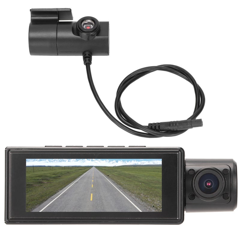 3 Channel Dash Cam GPS Car Recorder Front Interior 1080P Rear 480P Loop Recording Night Vision Parking Mode - Image 3