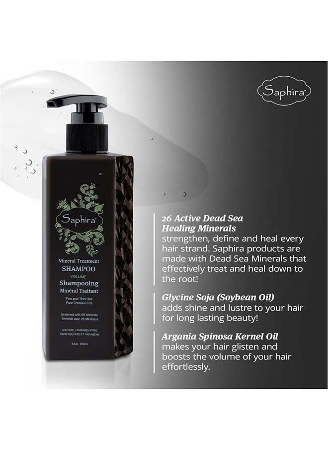 Saphira - Mineral Treatment Shampoo For Fine, Thin And Color-Treated Hair, Sulfate-Free, Paraben-Free, 250ml - Image 1
