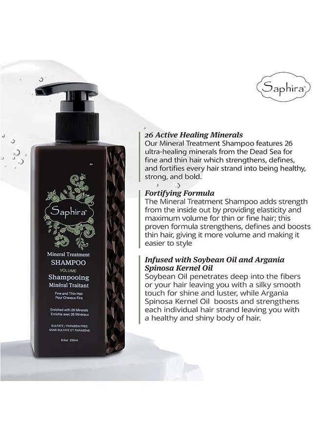 Saphira - Mineral Treatment Shampoo For Fine, Thin And Color-Treated Hair, Sulfate-Free, Paraben-Free, 250ml - Image 1