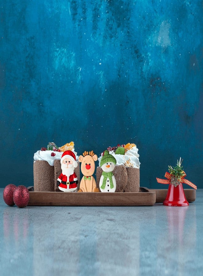 LLPMutu Christmas Fondant Molds Christmas Silicone Candy Molds 3D Santa Claus Snowman Reindeer Silicone Christmas Cookie Mold Candy Cane Chocolate Mold for Candy Pudding Jelly Cake Cupcake Topper Decoration - Image 3