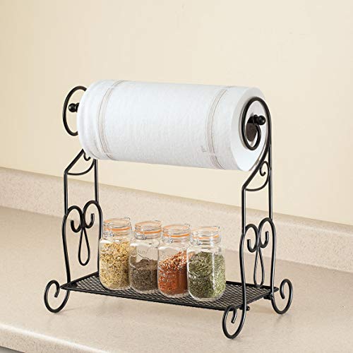 Fox Valley Traders Home Marketplace Kitchen Paper Towel Rack & Organizer Stand, Black - Image 2