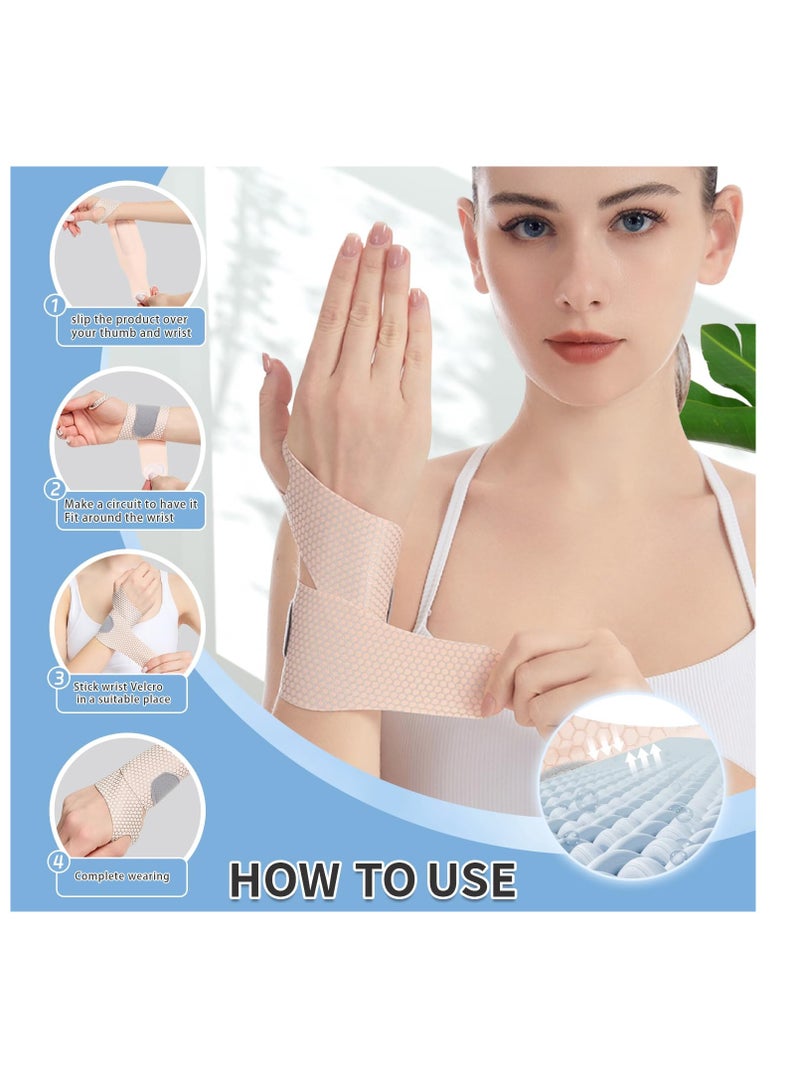 Zikra Wrist Brace Support for Carpal Tunnel, Breathable Wrist Band Adjustable velcro straps for Wrist Wraps, Stabilizer for Tendonitis, Arthrits Pain Relieving Khaki 1 Piece - Image 5