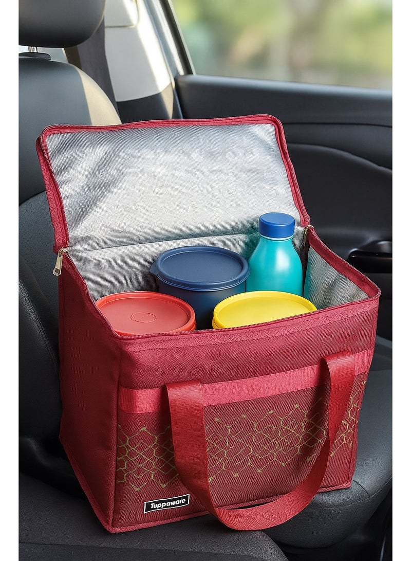 توبروير شنطة حرارية كبيرة لحفظ السخن والبارد بتصميم مارون شيك، عملية ومناسبة للأكل والمشاوير والسفر - Image 5