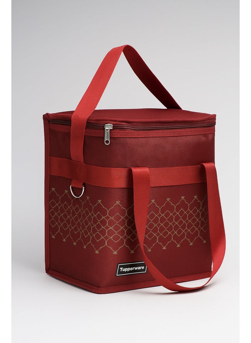 توبروير شنطة حرارية كبيرة لحفظ السخن والبارد بتصميم مارون شيك، عملية ومناسبة للأكل والمشاوير والسفر - Image 1