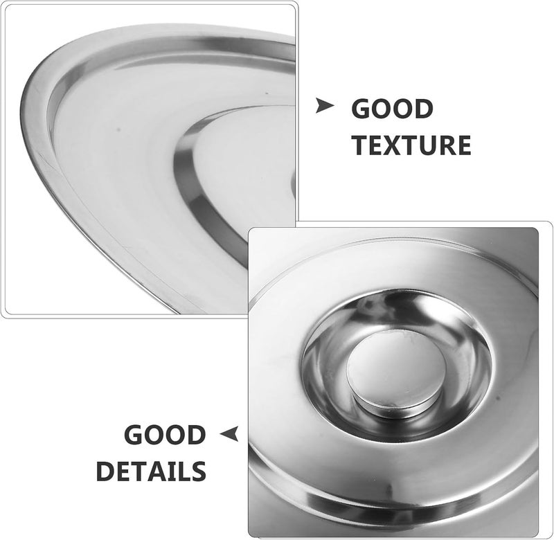 Yardwe Stainless Steel Universal Replacement Pot Lid 35cm Thick Flat Cover for Soup Buckets and Skillets Kitchen Accessory Grease Splatter Guard - Image 3