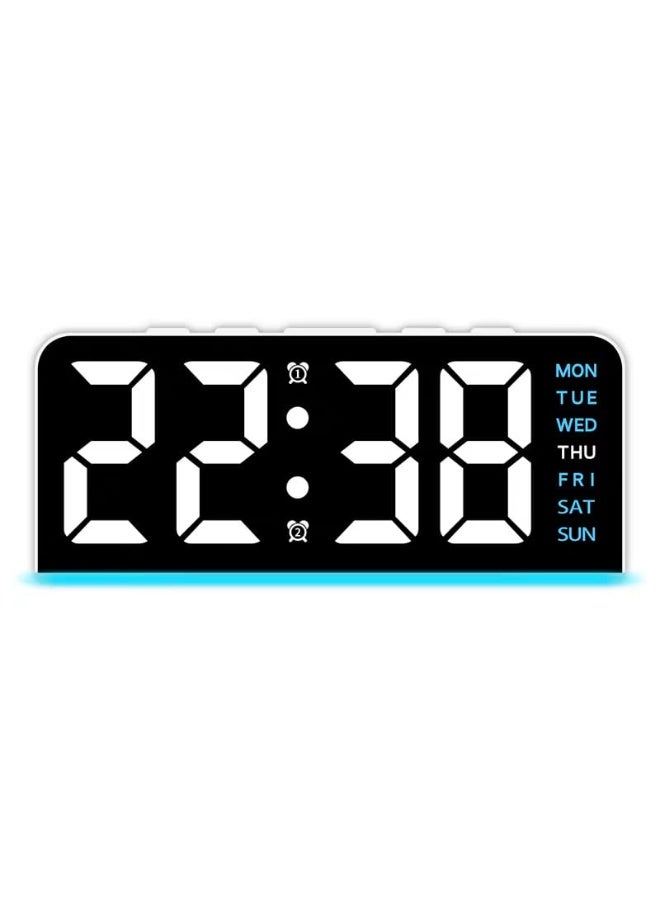 LED Digital Alarm Clock with Backlight – Displays Time, Date, and Temperature; Night Light; Snooze Function; Modern Desktop Design; Battery Backup and Automatic Brightness Sensor – Mains Powered - Image 2