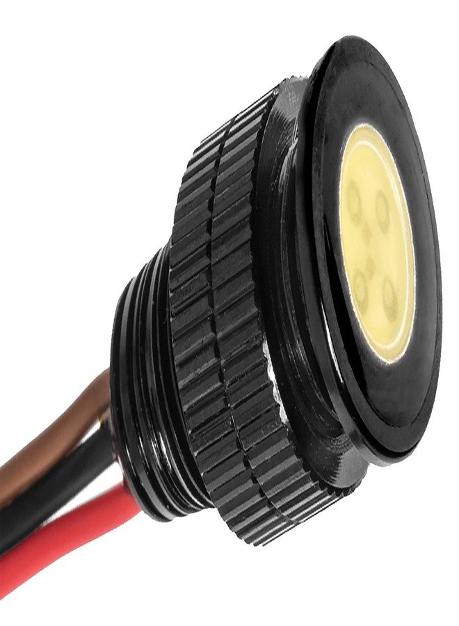 Oznium Bi-Color Amber/White LED Light Bolt - Flush Mount 12V Light for Bumper, Grille, Motorcycle w/Sleek Black Aluminum Housing & Screw Nut, Fits 11 mm Hole - Image 1